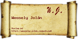 Wessely Jolán névjegykártya