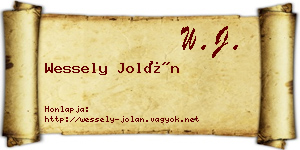 Wessely Jolán névjegykártya